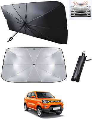 RKPSP Windshield Sun Shade For Maruti Suzuki Universal For Car(Black, Silver)