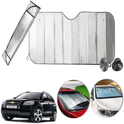 AUTO PEARL Dashboard, Windshield Sun Shade For Chevrolet Captiva(Silver)