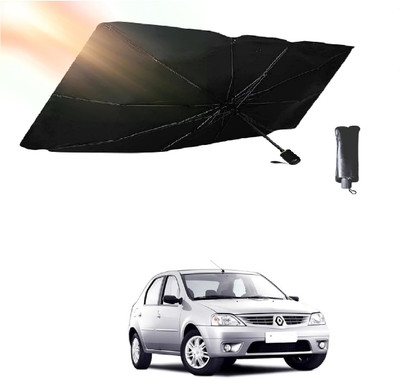 ROSHNEER ENTERPRISES Windshield Sun Shade For Mahindra Logan(Black, Silver)