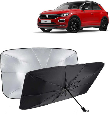 Kingsway Dashboard, Windshield Sun Shade For Volkswagen T Roc(Black, Silver)