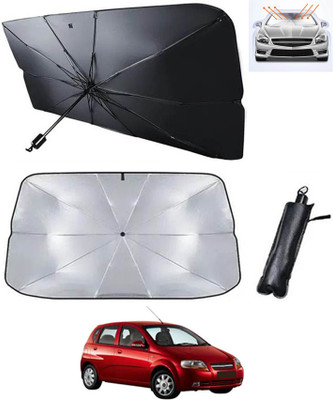 RKPSP Windshield Sun Shade For Chevrolet Universal For Car(Silver, Black)