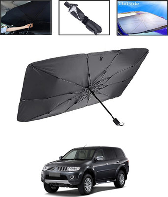 MSNP Windshield Sun Shade For Mitsubishi Pajero(Black, Silver)