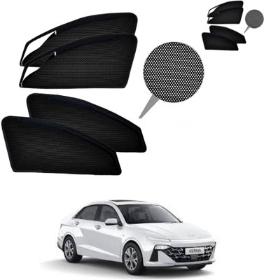 RAKRISH Rear Window, Side Window Sun Shade For Hyundai Verna(Black)