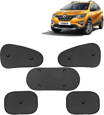 Kingsway Side Window, Rear Window, Windshield Sun Shade For Renault Triber(Black)