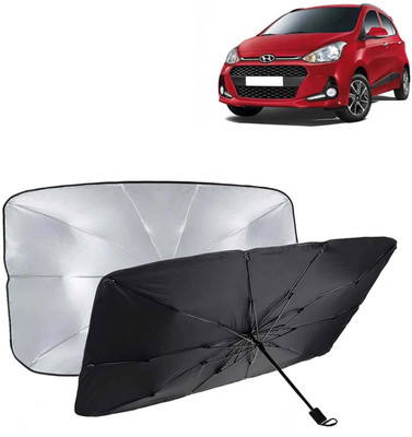Kingsway Dashboard, Windshield Sun Shade For Hyundai Grand i10(Black, Silver)
