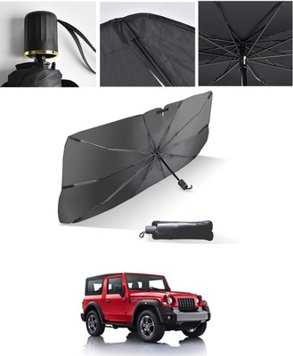 AYW Windshield Sun Shade For Mahindra Thar(Black, Silver)