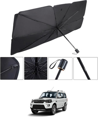 RKPSP Windshield Sun Shade For Mahindra Scorpio(Black, Silver)