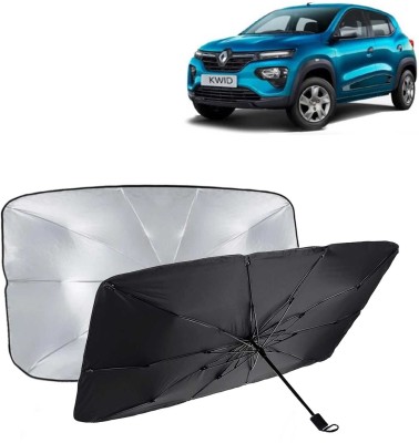 Kingsway Dashboard, Windshield Sun Shade For Renault Kwid(Black, Silver)