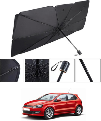RKPSP Windshield Sun Shade For Volkswagen Polo GT(Black, Silver)