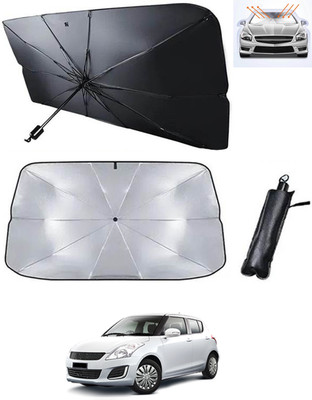 RKPSP Windshield Sun Shade For Maruti Suzuki Swift(Black, Silver)