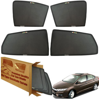 WolkomHome Side Window Sun Shade For Honda Universal For Car(Black)