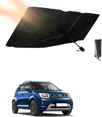 ROSHNEER ENTERPRISES Windshield Sun Shade For Maruti Suzuki Ignis(Black, Silver)