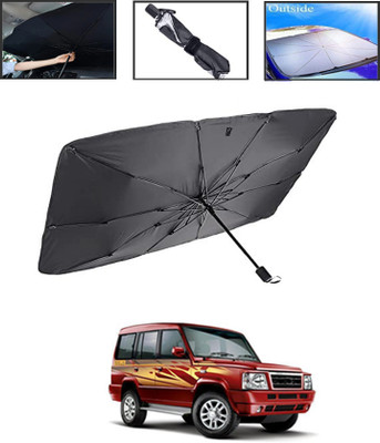 MSNP Windshield Sun Shade For Tata Sumo(Black, Silver)