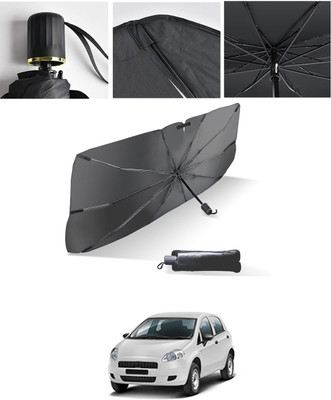 AYW Windshield Sun Shade For Fiat Punto(Black, Silver)