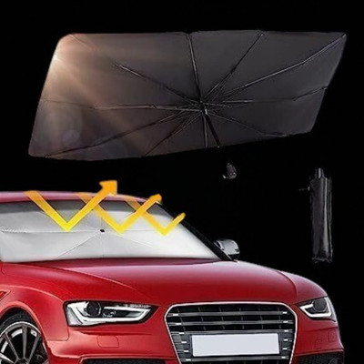 ShopDock Dashboard, Windshield Sun Shade For Universal For Car Universal For Car(Black, Silver)