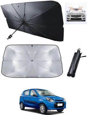 MATIES Windshield Sun Shade For Maruti Suzuki Alto 800(Black, Silver)