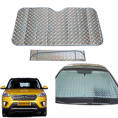 AUTO PEARL Dashboard, Windshield Sun Shade For Hyundai Creta(Grey)