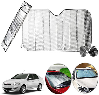 AUTO PEARL Dashboard, Windshield Sun Shade For Fiat Siena(Silver)