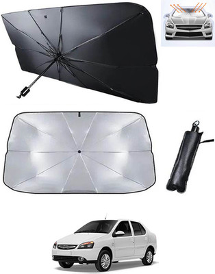 RKPSP Windshield Sun Shade For Tata Indigo(Black, Silver)