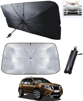 RKPSP Windshield Sun Shade For Nissan Terrano(Silver, Black)