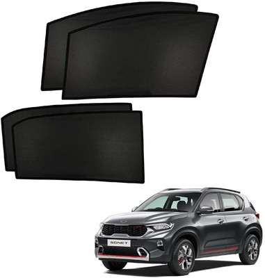 RAKRISH Side Window, Rear Window Sun Shade For Kia Sonet(Black)