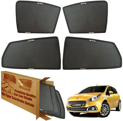 WolkomHome Side Window Sun Shade For Fiat Punto Evo(Black)