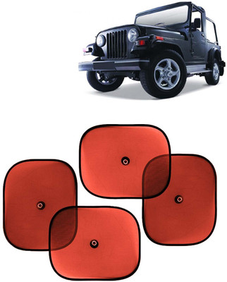 Kingsway Side Window, Rear Window, Dashboard, Sun Roof, Windshield Sun Shade For Mahindra Thar(Red)