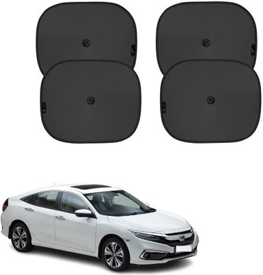 SPREADX Side Window, Rear Window Sun Shade For Honda Civic(Black)