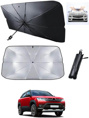 MATIES Windshield Sun Shade For Universal For Car Brezza(Black, Silver)