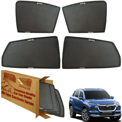 WolkomHome Side Window Sun Shade For Maruti Suzuki Universal For Car(Black)