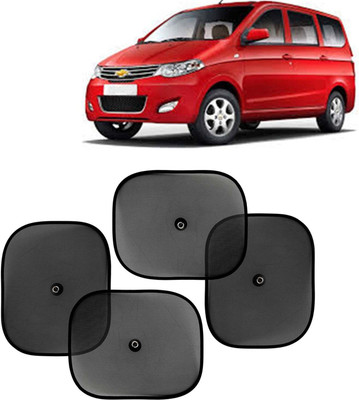Kingsway Side Window, Rear Window, Windshield Sun Shade For Chevrolet Enjoy(Black)