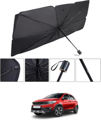 RKPSP Windshield Sun Shade For Tata Universal For Car(Black, Silver)