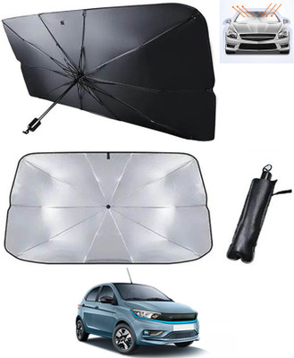 AYW Windshield Sun Shade For Tata Tiago EV(Silver, Black)