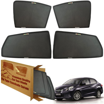 WolkomHome Side Window Sun Shade For Honda Universal For Car(Black)