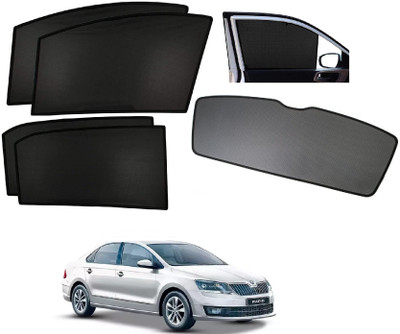 AuTO ADDiCT Side Window, Rear Window Sun Shade For Skoda Rapid(Black)