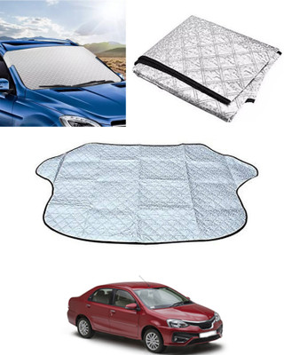 MSNP Windshield Sun Shade For Toyota Etios(Silver)