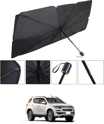 RKPSP Windshield Sun Shade For Chevrolet Trailblazer(Black, Silver)