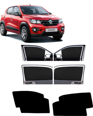 DreamRow Side Window Sun Shade For Renault Kwid(Black)