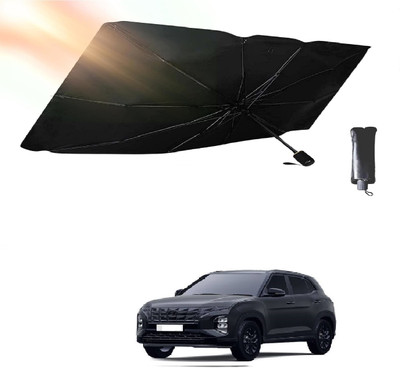 ROSHNEER ENTERPRISES Windshield Sun Shade For Hyundai Creta(Black, Silver)