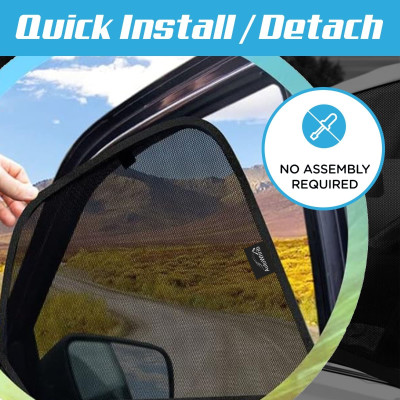 Autowhrib Side Window Sun Shade For Tata Nexon EV(Black)