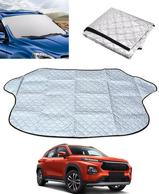 monolive Windshield Sun Shade For Toyota Universal For Car(Silver)