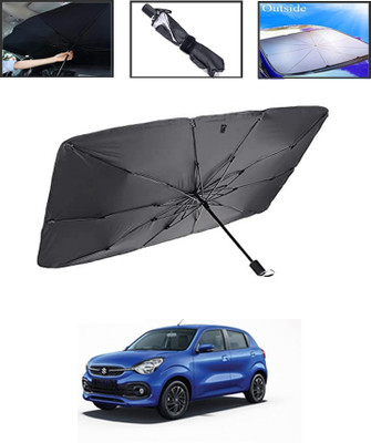 MSNP Windshield Sun Shade For Maruti Suzuki Celerio(Black, Silver)