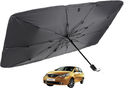 MOCKHE Windshield Sun Shade For Tata Manza(Silver)
