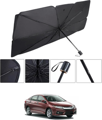 RKPSP Windshield Sun Shade For Honda Universal For Car(Black, Silver)