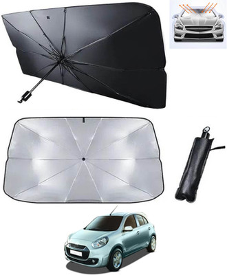 RKPSP Windshield Sun Shade For Renault Pulse(Silver, Black)
