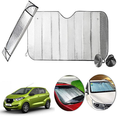 AUTO PEARL Dashboard, Windshield Sun Shade For Datsun Redi GO(Silver)