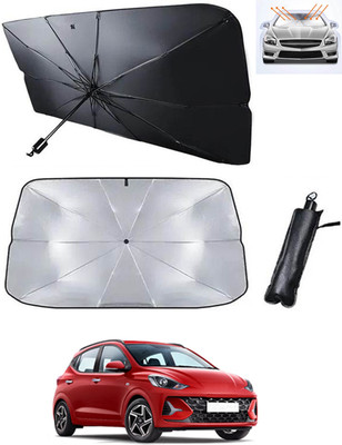 RKPSP Windshield Sun Shade For Hyundai Grand i10 NIOS(Black, Silver)