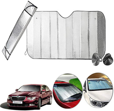 AUTO PEARL Dashboard, Windshield Sun Shade For Skoda Superb(Silver)