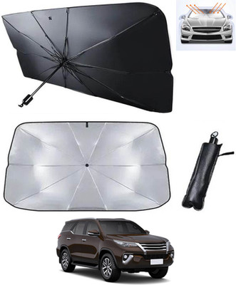 RKPSP Windshield Sun Shade For Toyota Fortuner(Silver, Black)