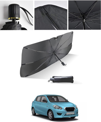 AYW Windshield Sun Shade For Datsun Universal For Car(Black, Silver)
